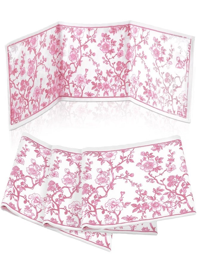 Sonwyoung 4 Pack Chinoiserie Mahjong Card Holder Chinoiserie Print Mahjong Card Sleeve Large Size(6 1/8”x4 3/4”) Soft Printed Fabric Scorecard Protector Holder Cover Gifts(Pink) - Image 1